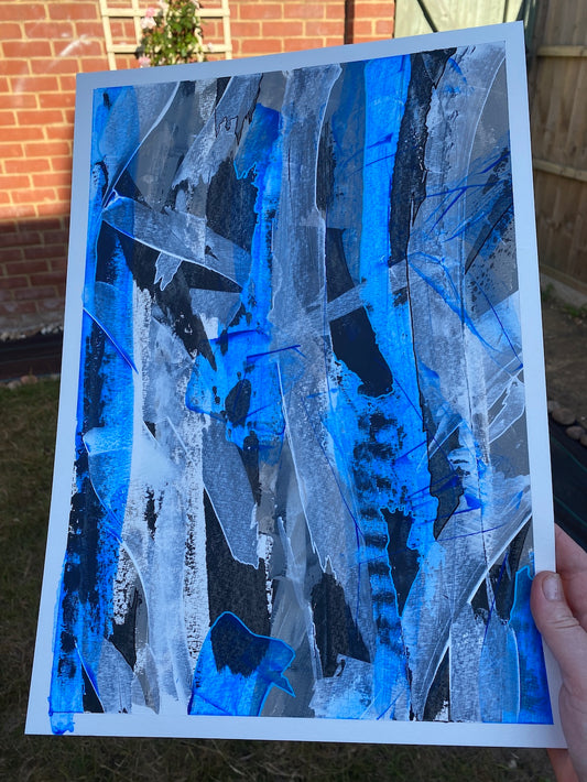 No.2 Blue - Original Abstract Painting by Helen Simmonds
