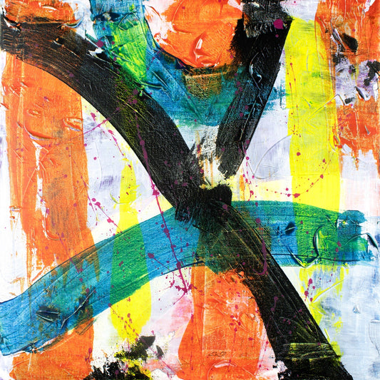 Feel the Beat - Original Abstract Painting by Helen Simmonds