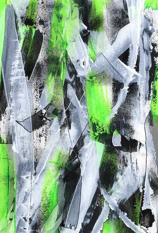 No.1 Green - Original Abstract Painting by Helen Simmonds