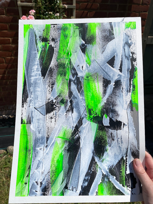 No.1 Green - Original Abstract Painting by Helen Simmonds