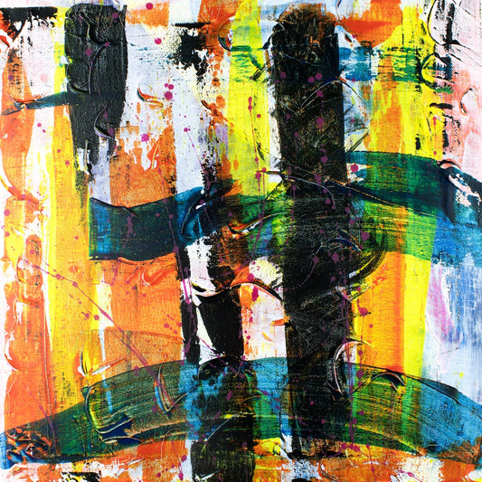 It's Electric - Original Abstract Painting by Helen Simmonds