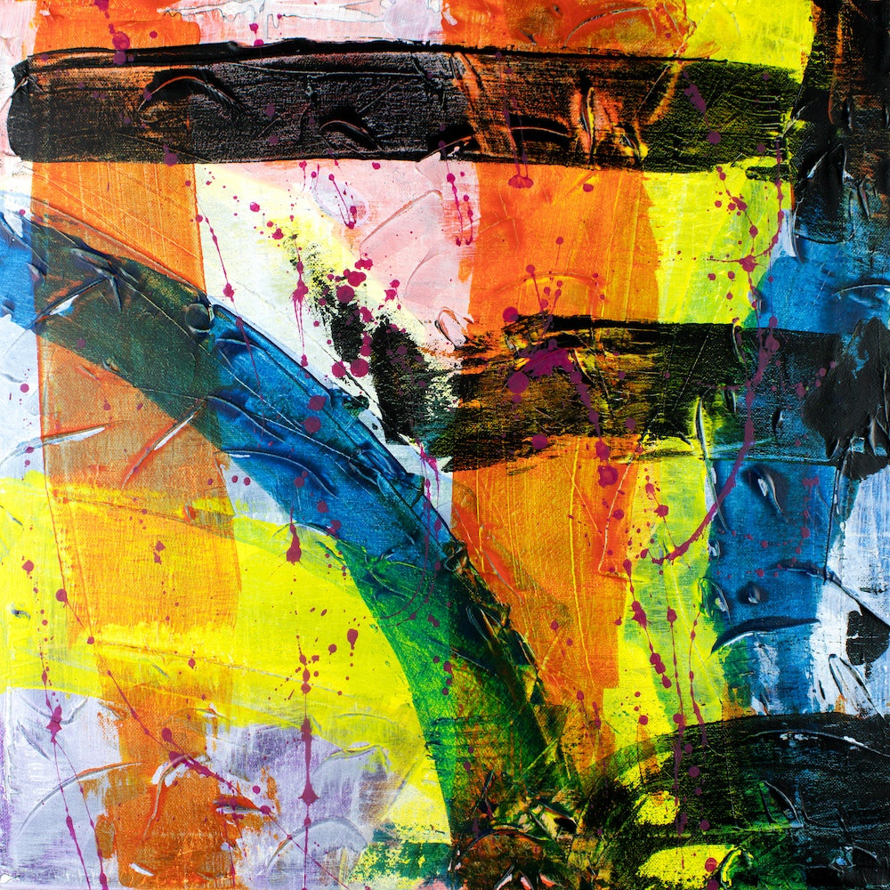 a multi-coloured abstract original canvas