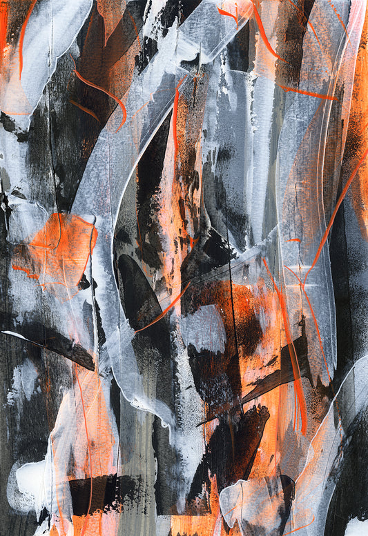 No.5 Orange - Original Abstract Painting by Helen Simmonds