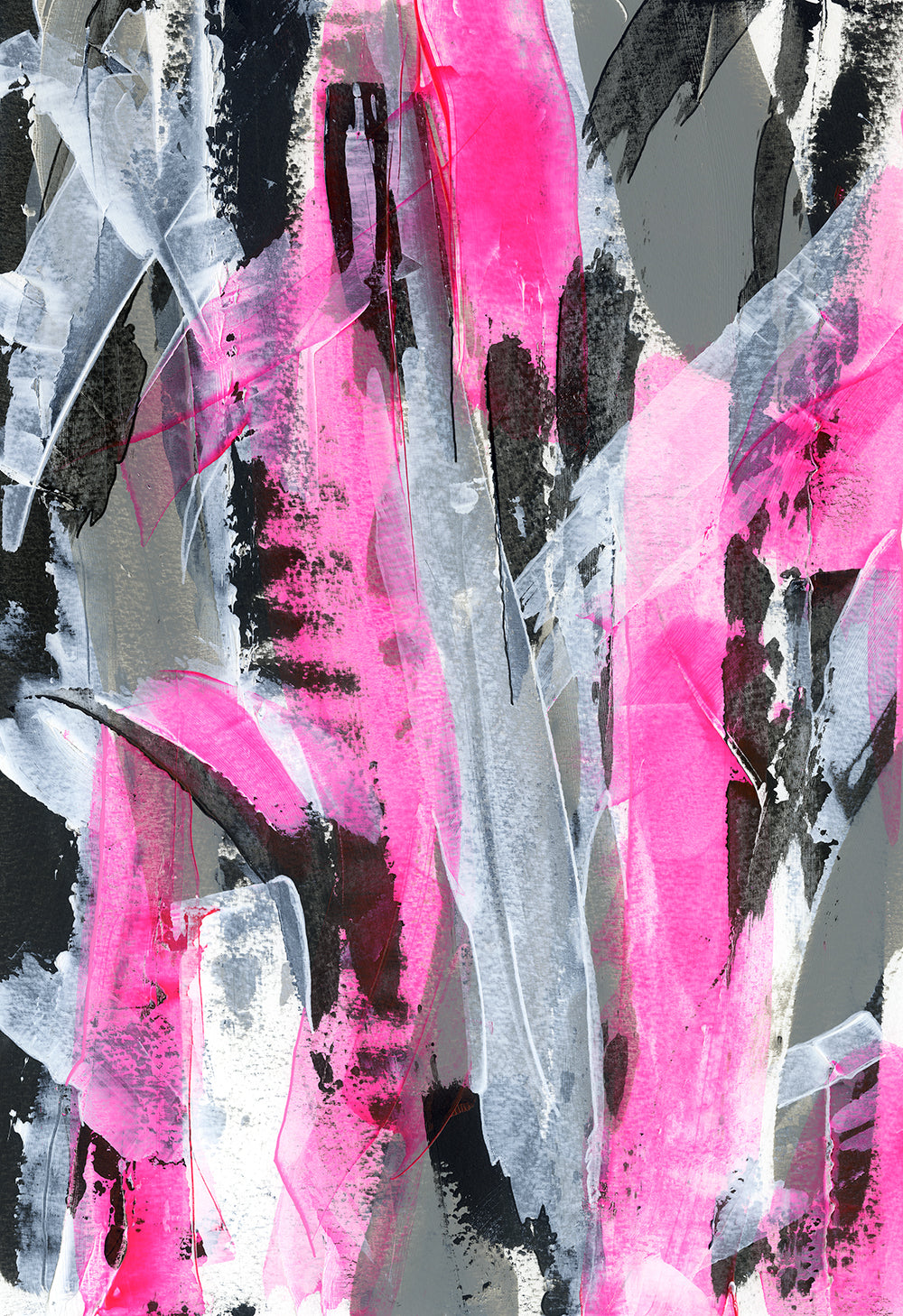 A pink abstract original on paper