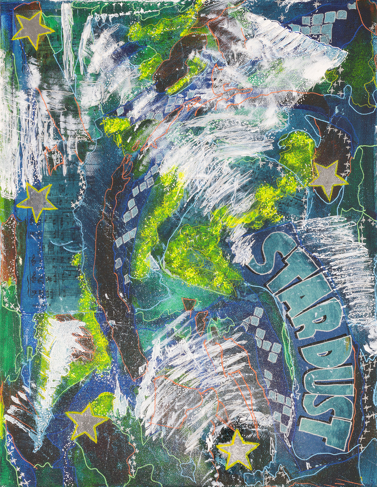 a full image of a vibrant abstract original canvas artwork