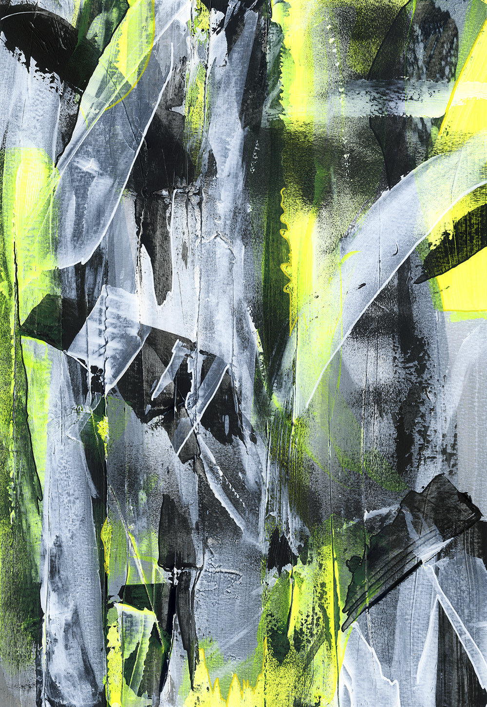 a yellow abstract original paper painting