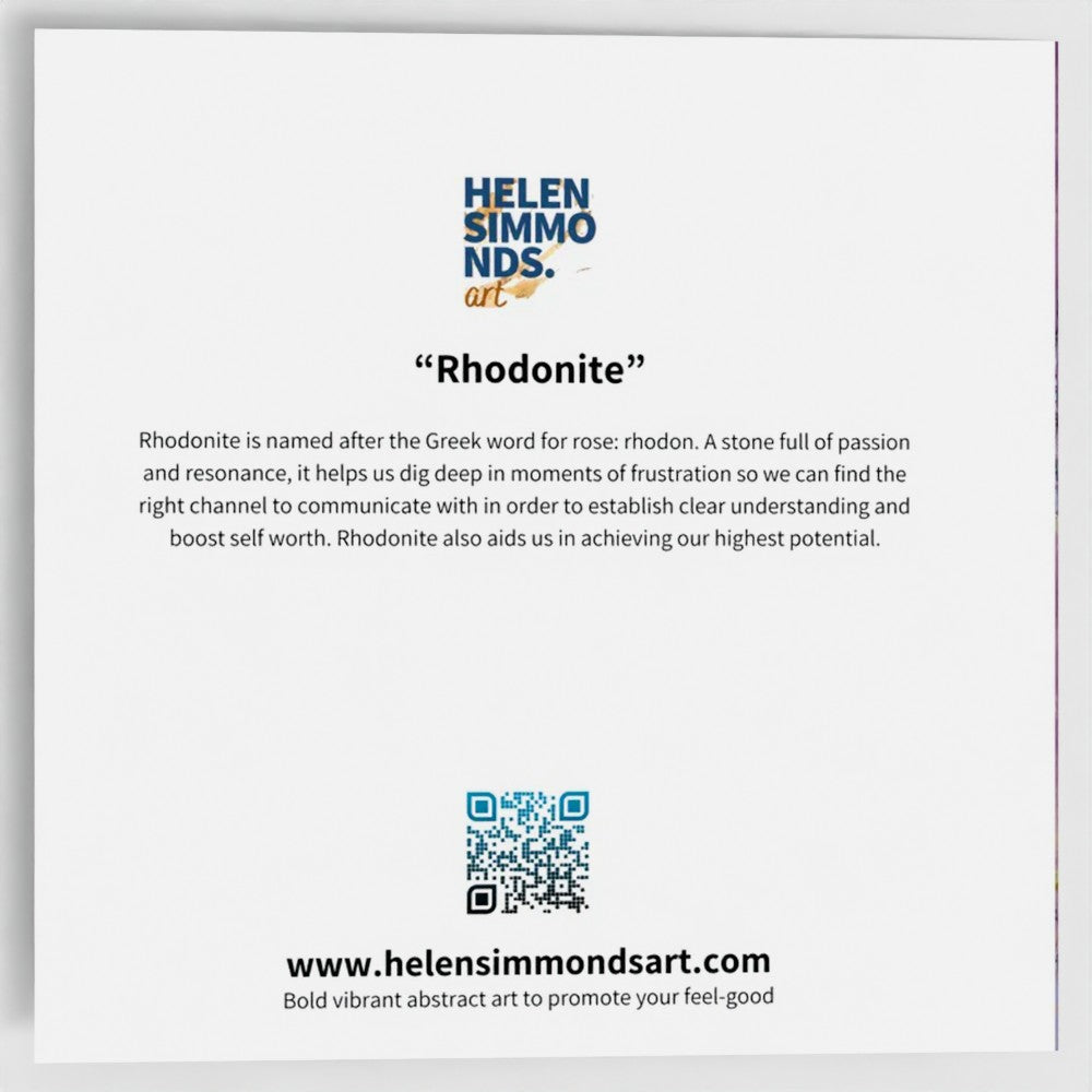 the back cover of a square greeting card with a short description