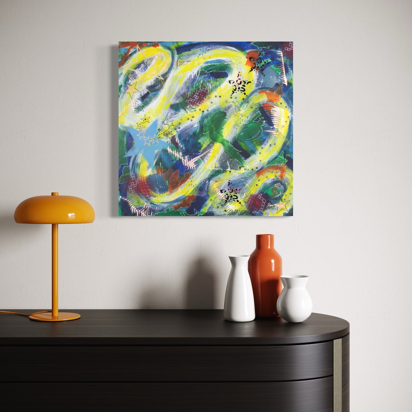 Cosmos - Original Abstract Painting by Helen Simmonds