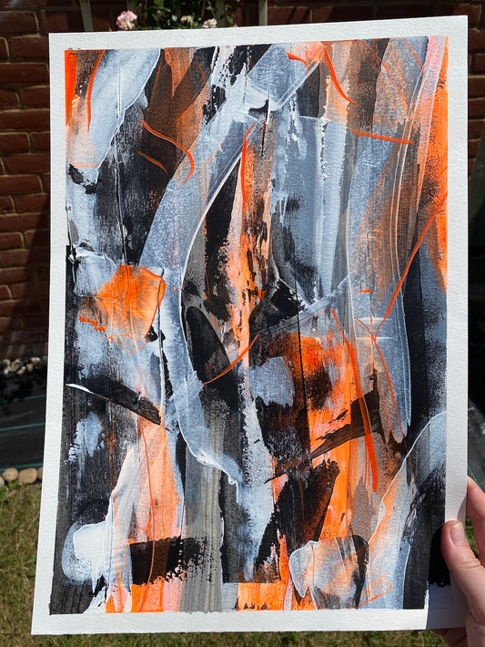 No.5 Orange - Original Abstract Painting by Helen Simmonds