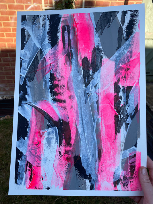 No.4 Pink - Original Abstract Painting by Helen Simmonds