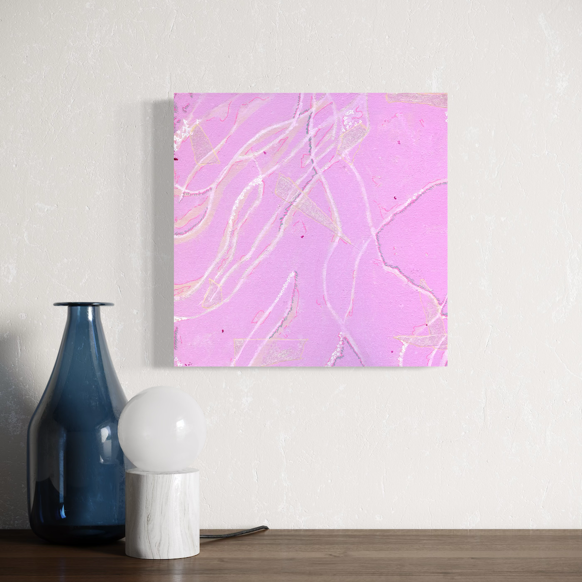 Rose Quartz - Original Abstract Painting by Helen Simmonds
