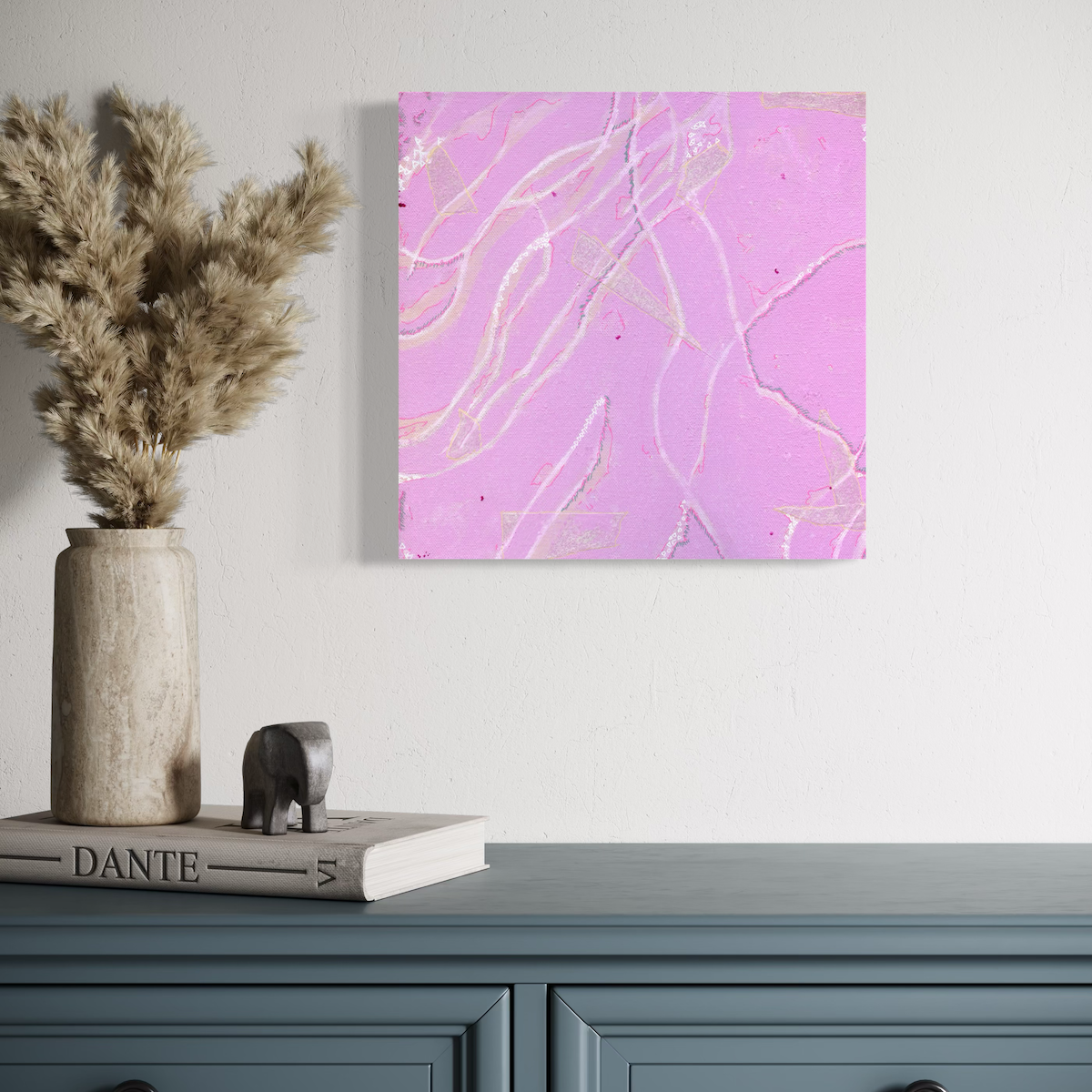 Rose Quartz - Original Abstract Painting by Helen Simmonds