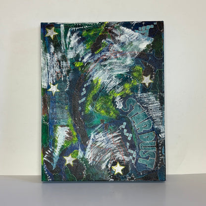 Colourful abstract original canvas white backdrop
