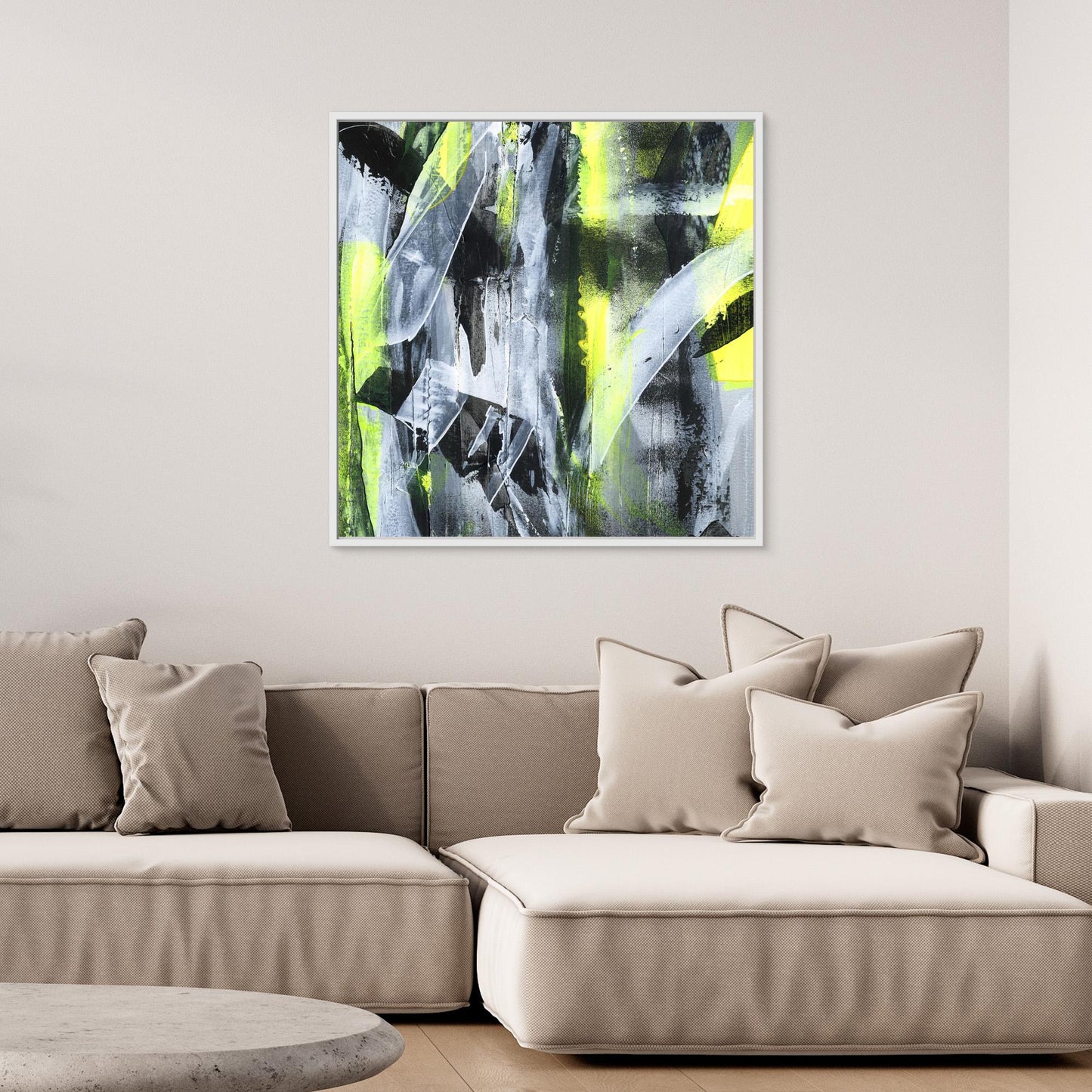 No.3 Yellow - SQ Canvas Art Print