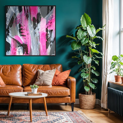 No.4 Pink - SQ Canvas Art Print