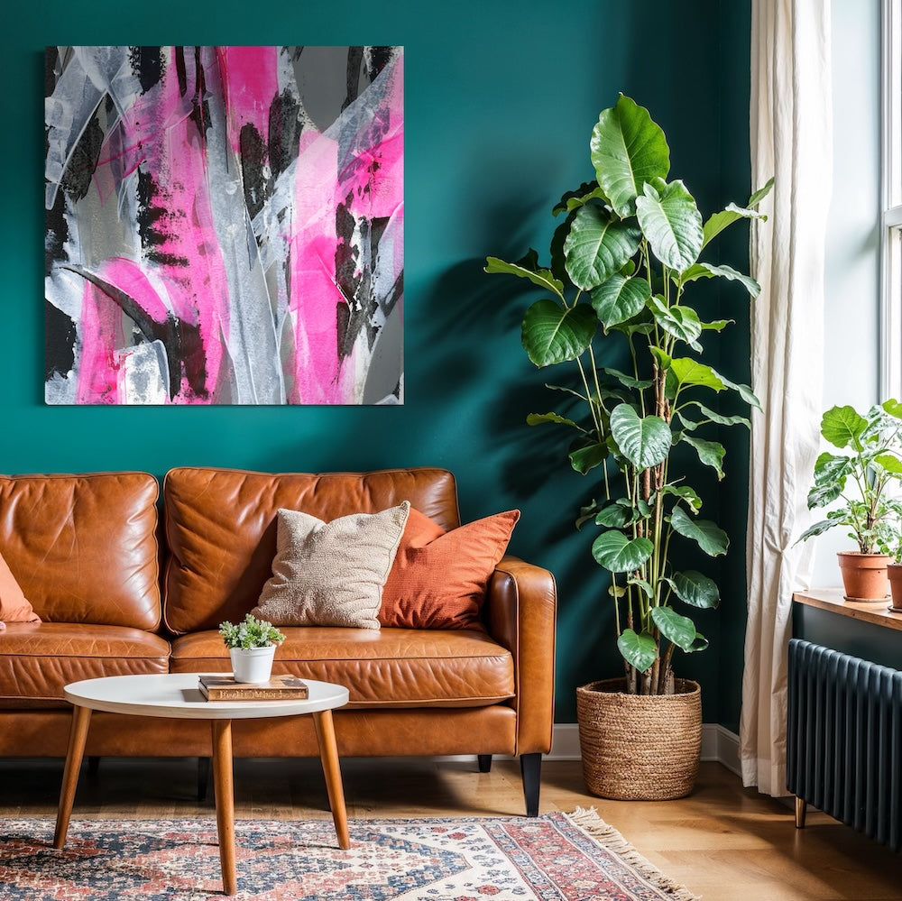 No.4 Pink - SQ Canvas Art Print