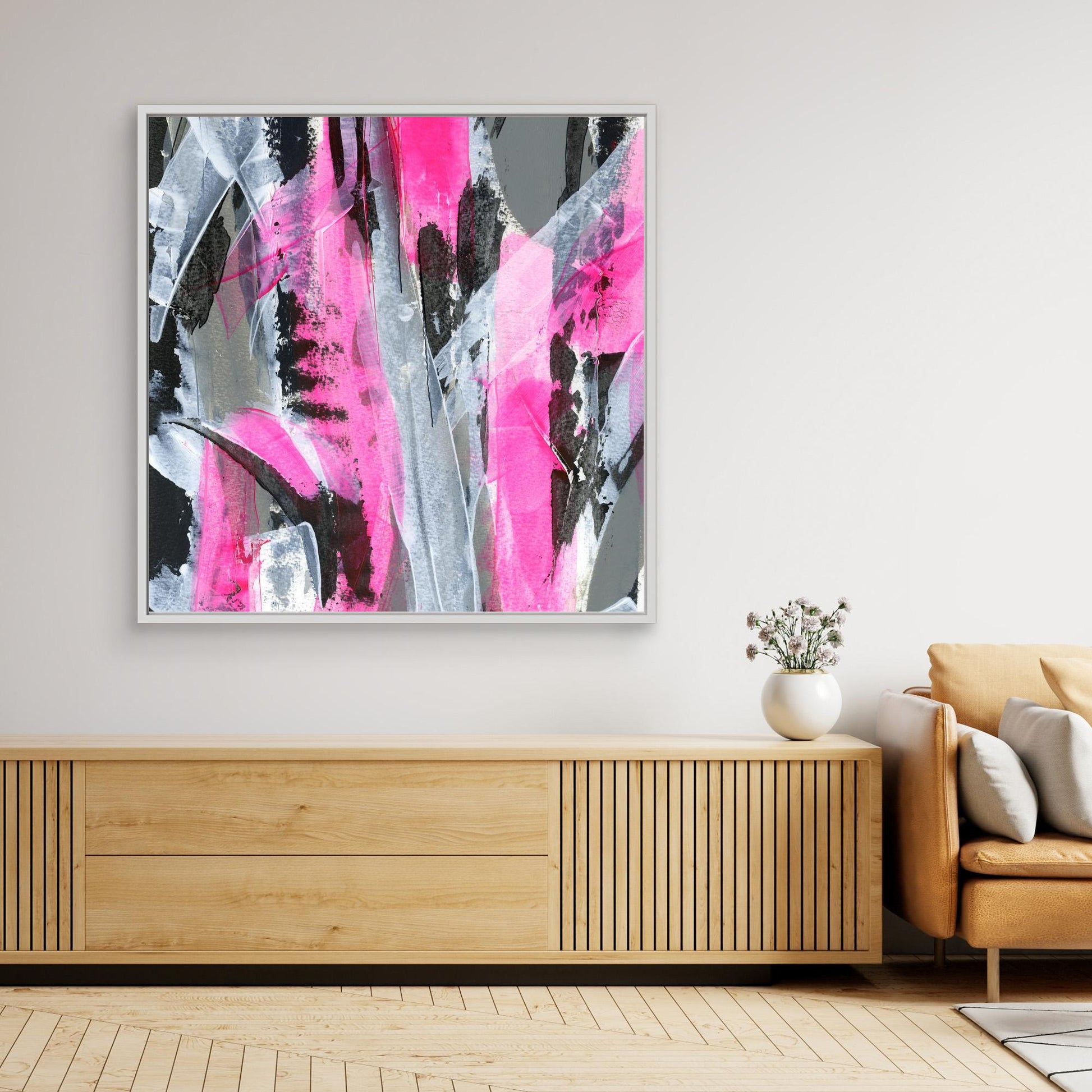 No.4 Pink - SQ Canvas Art Print