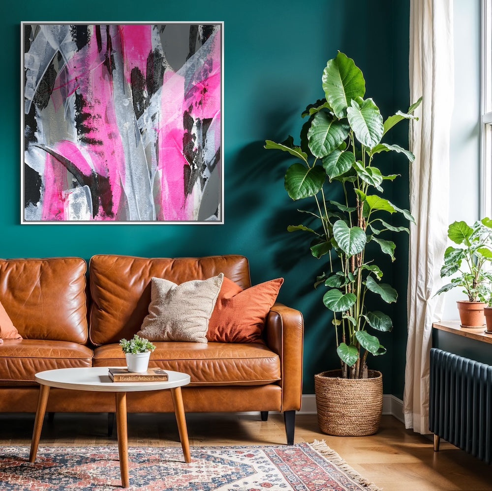 No.4 Pink - SQ Canvas Art Print