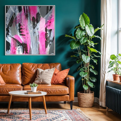 No.4 Pink - SQ Canvas Art Print