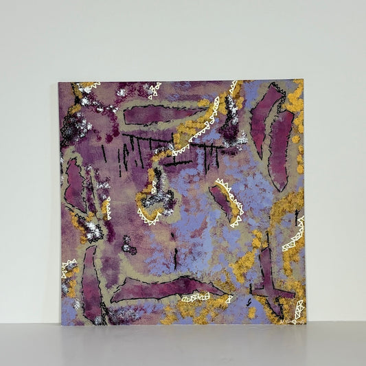 pink abstract square limited edition paper print with a white back drop