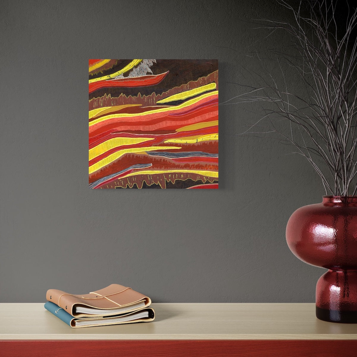 Tiger Iron - Original Abstract Painting by Helen Simmonds